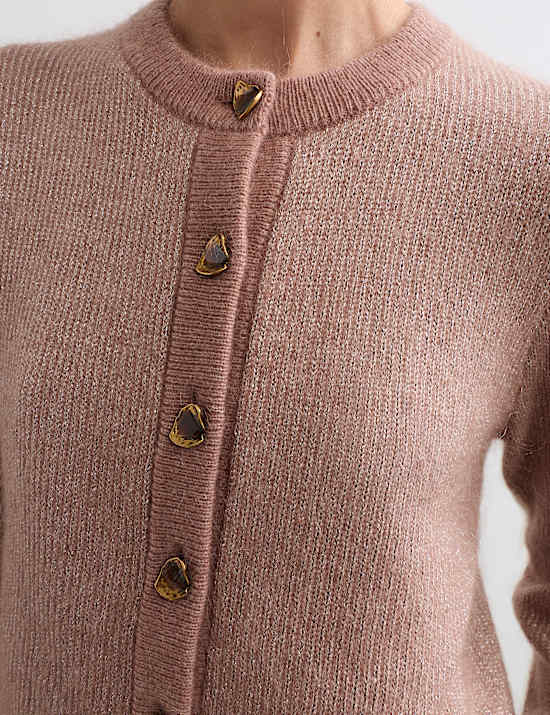 Ronde hals met mohair en glitter