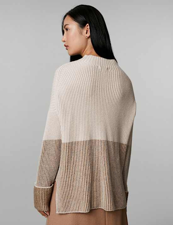 Wool Rich Funnel Neck Jumper with Cashmere