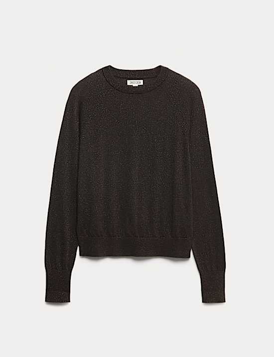 Μεταλλιζέ πουλόβερ σε χαλαρή γραμμή με υψηλή περιεκτικότητα σε μαλλί Merino