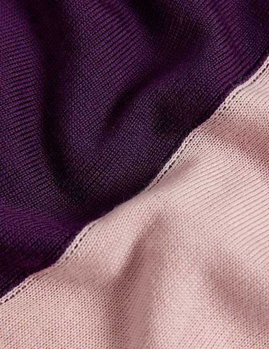 Pure Merino Wool Colour Block Jumper