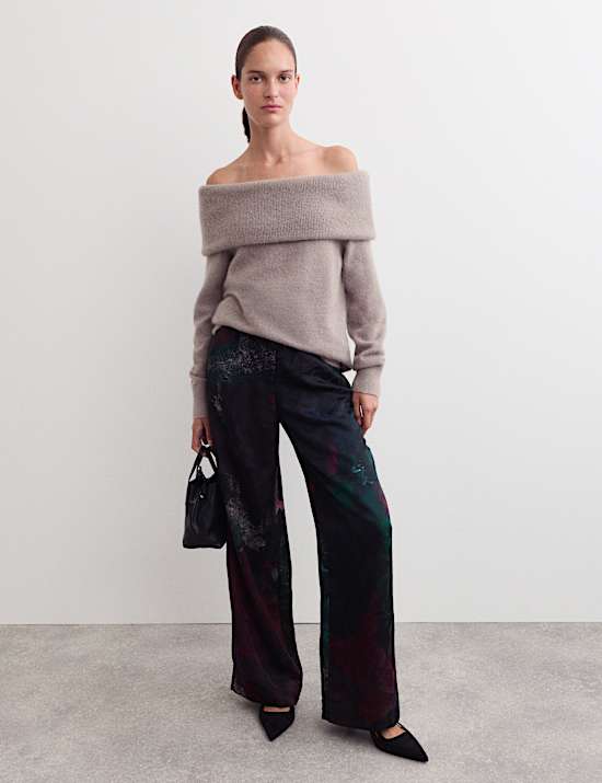 Mohair Blend Off The Shoulder Jumper