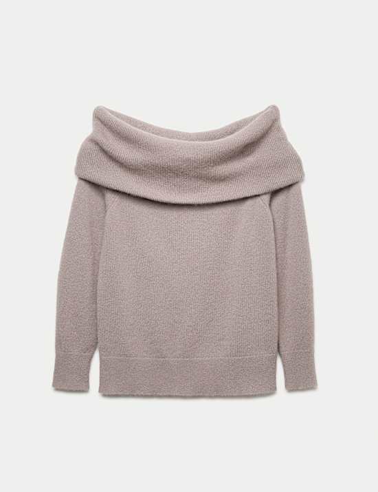 Mohair Blend Off The Shoulder Jumper