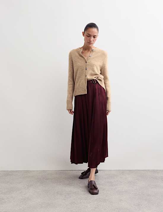 Mohair & Wool Blend Textured Cardigan