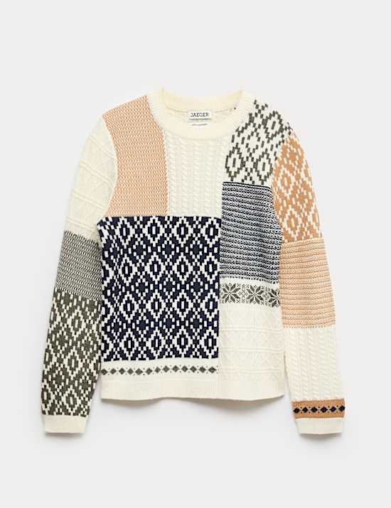 Pull &agrave; maille torsad&eacute;e en laine m&eacute;rinos et cachemire