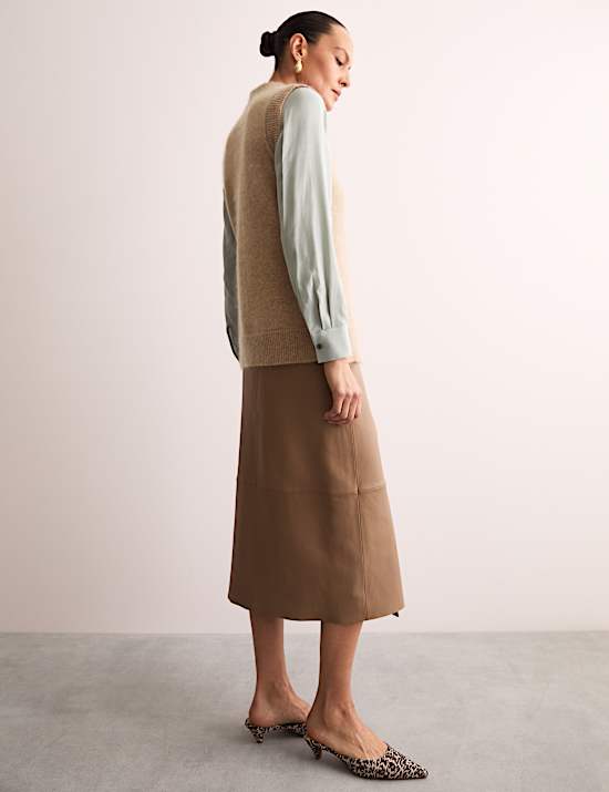 Top sin mangas con cuello chimenea con mezcla de mohair