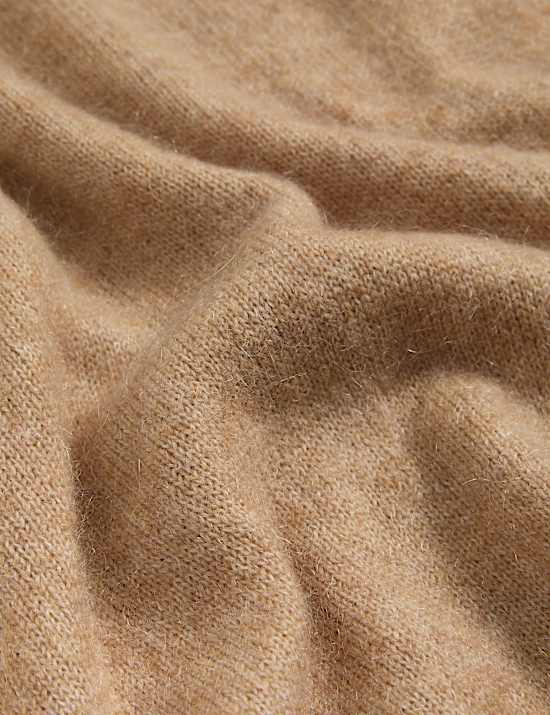 Top sin mangas con cuello chimenea con mezcla de mohair