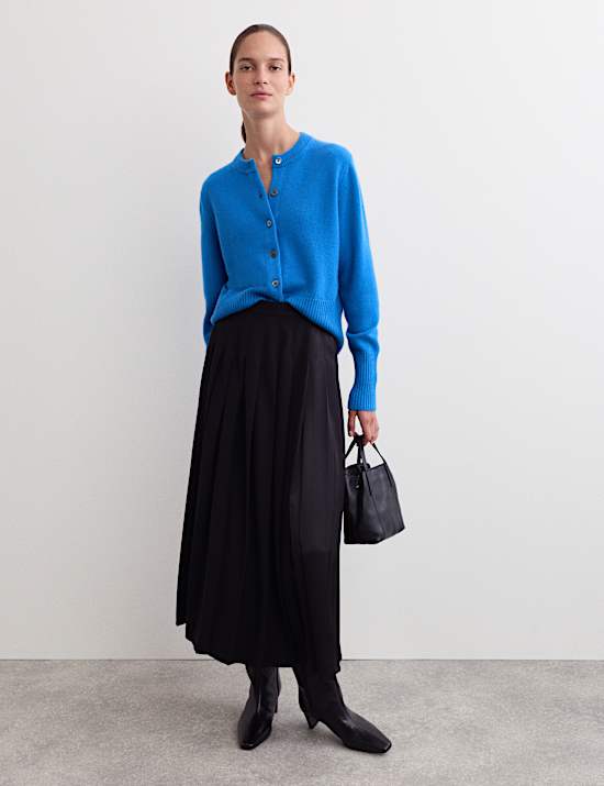 Pure Cashmere Round Neck Relaxed Cardigan