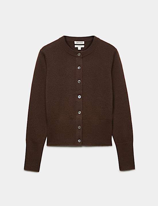 Pure Cashmere Round Neck Relaxed Cardigan