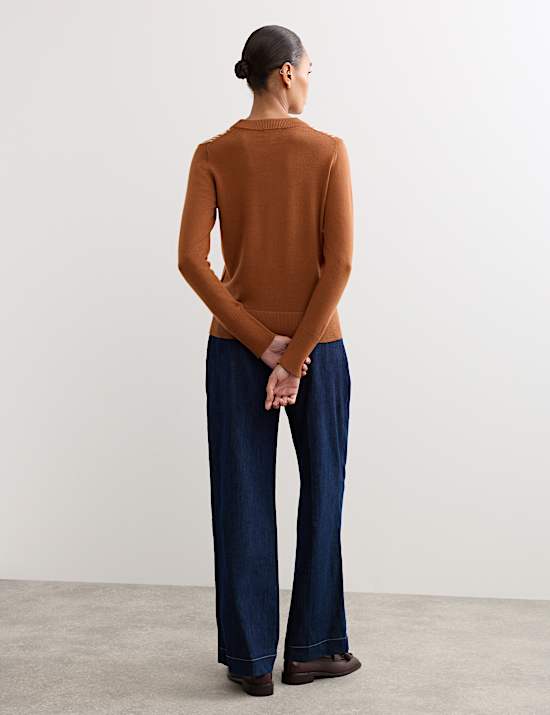 Jersey 100 % lana de merino de jacquard geom&eacute;trico