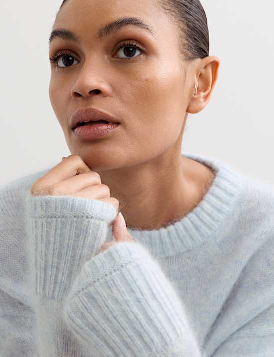 Mohair Blend Crew Neck Jumper