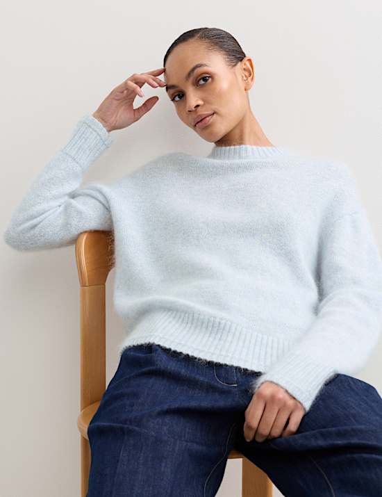 Mohair Blend Crew Neck Jumper