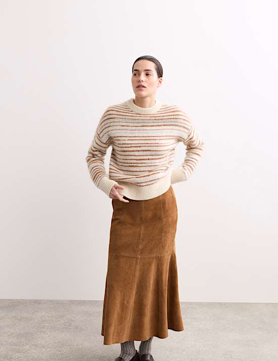 Mohair Blend Jacquard Stripe Jumper