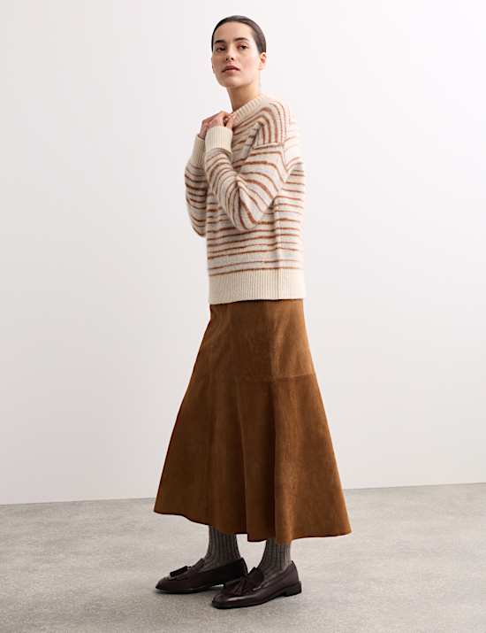 Mohair Blend Jacquard Stripe Jumper