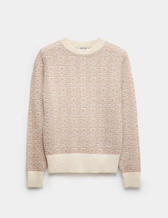Wool Blend Crew Neck Jumper with Mohair