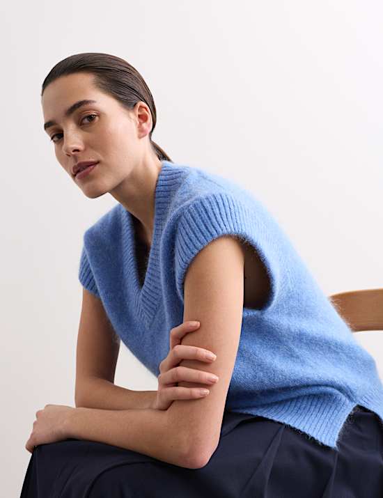 Mohair Blend V-Neck Vest Top