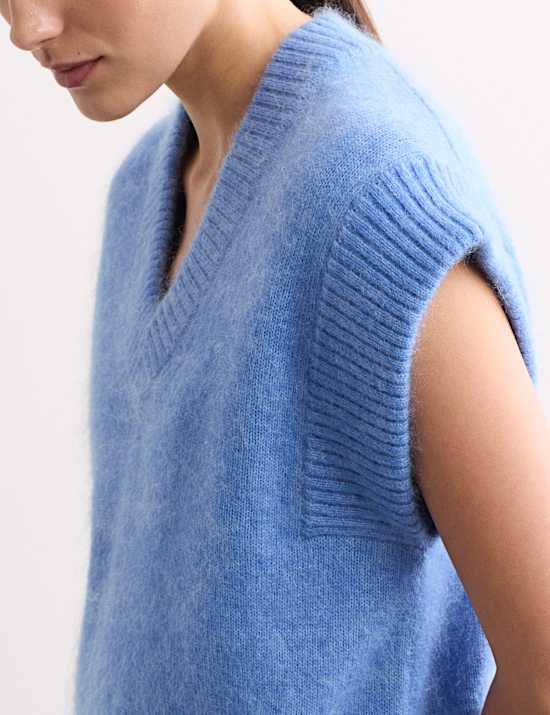 Mohair Blend V-Neck Vest Top