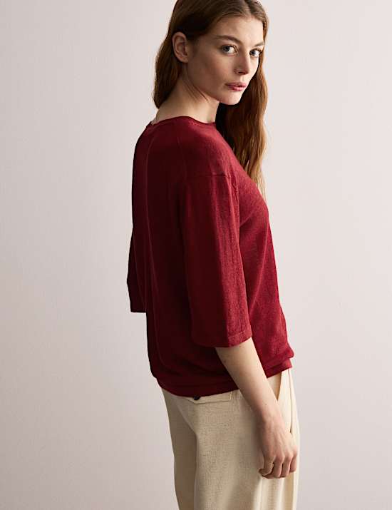Pure Linen Textured T-Shirt