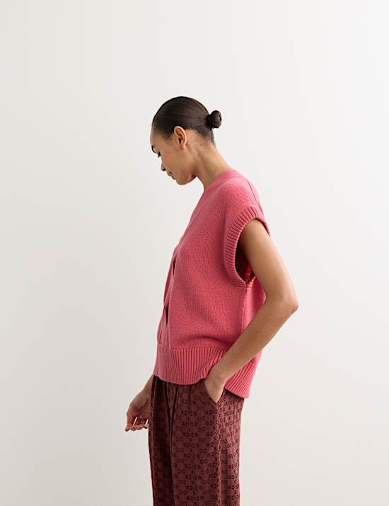 Pure Merino Wool V-Neck Knitted Vest