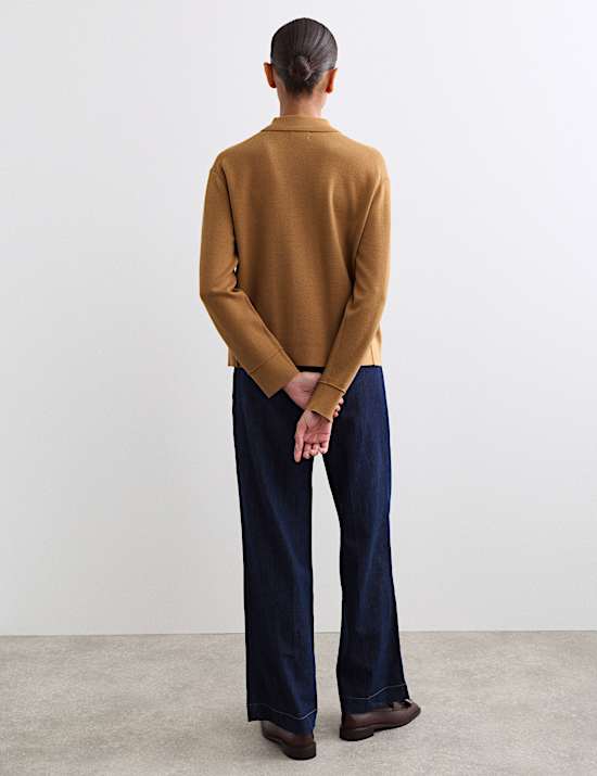 Veste en maille textur&eacute;e 100 % laine m&eacute;rinos