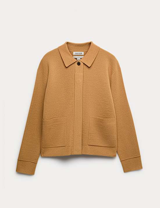 Pure Merino Wool Textured Knitted Jacket