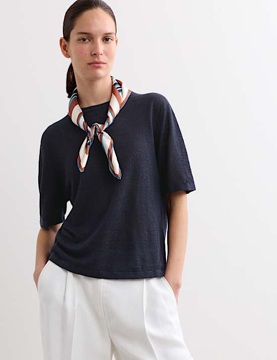 T-shirt textur&eacute; 100 % lin