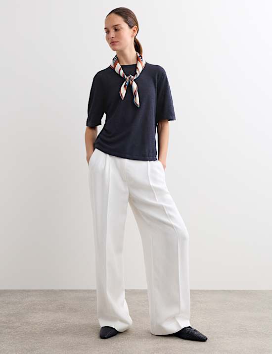 T-shirt textur&eacute; 100 % lin