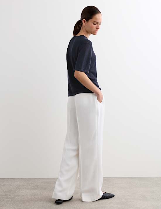 T-shirt textur&eacute; 100 % lin