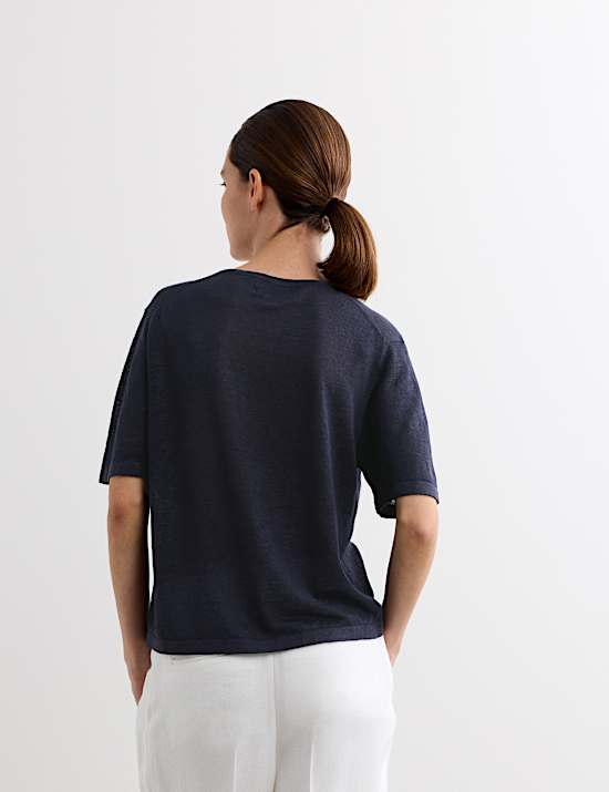 T-shirt textur&eacute; 100 % lin