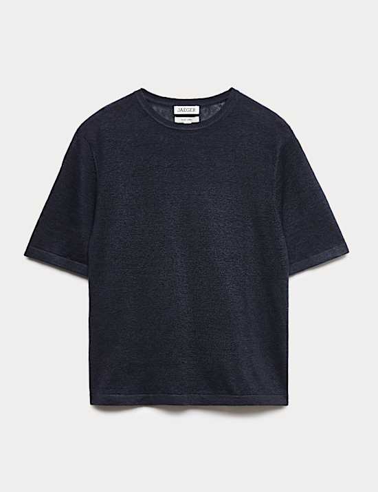 T-shirt textur&eacute; 100 % lin