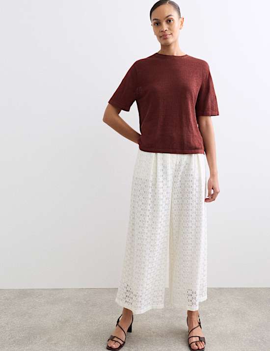 Pure Linen Textured T-Shirt