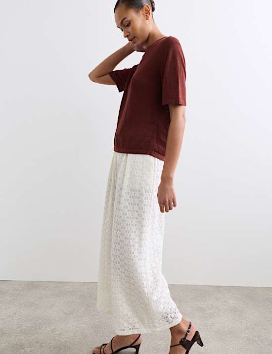 Pure Linen Textured T-Shirt