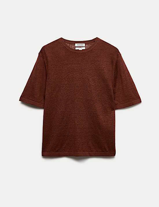 Pure Linen Textured T-Shirt