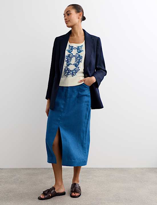 Camiseta sin mangas 100 % lana de merino de jacquard