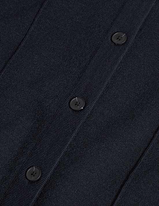 Pure Merino Wool Collared Cardigan