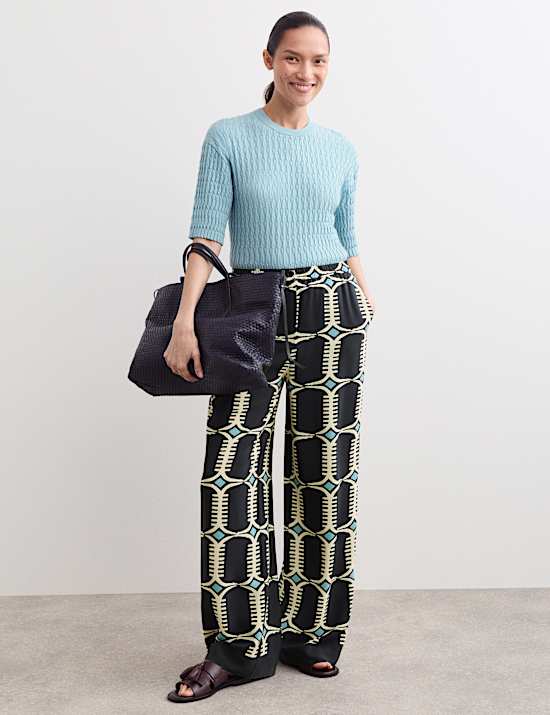 T-shirt en maille m&eacute;rinos textur&eacute;e