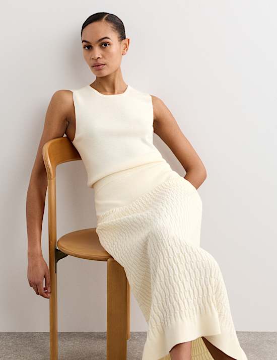 Pure Merino Wool Knitted Vest Top