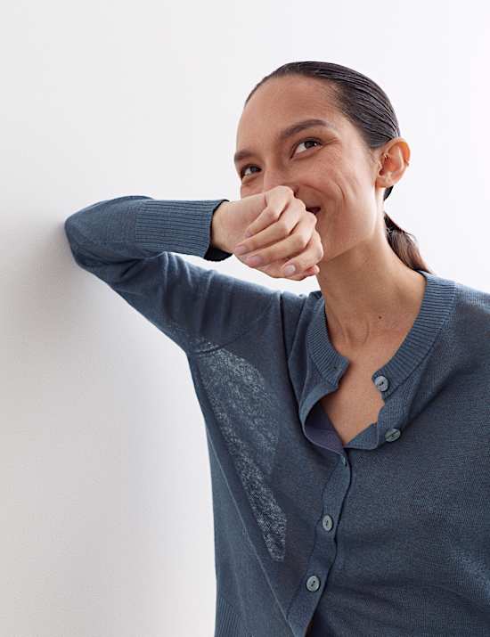 Cardigan 100 % lin