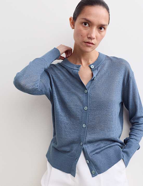 Cardigan 100 % lin