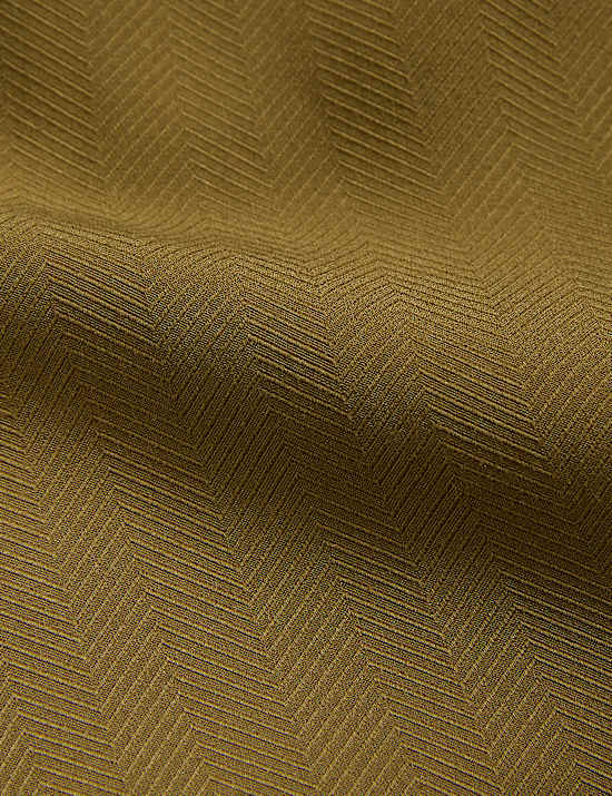 Robe chemise midi plissée sans encolure à motif chevrons et nœud à la taille