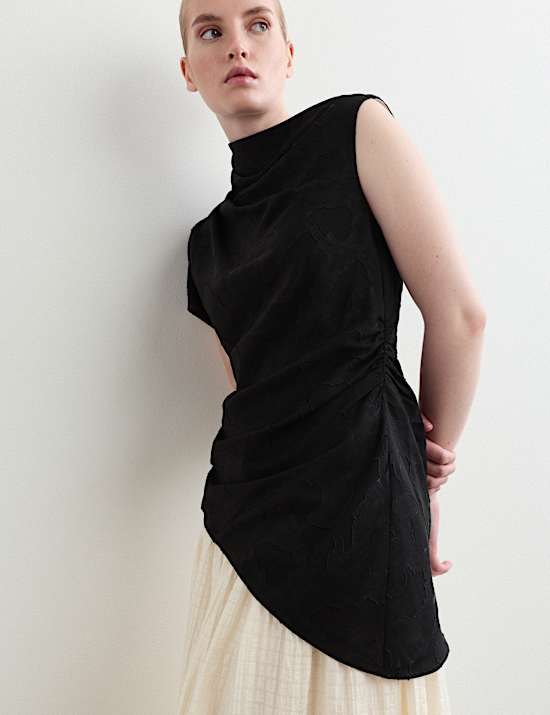 Sukienka maxi colour block z mieszanki lyocellu