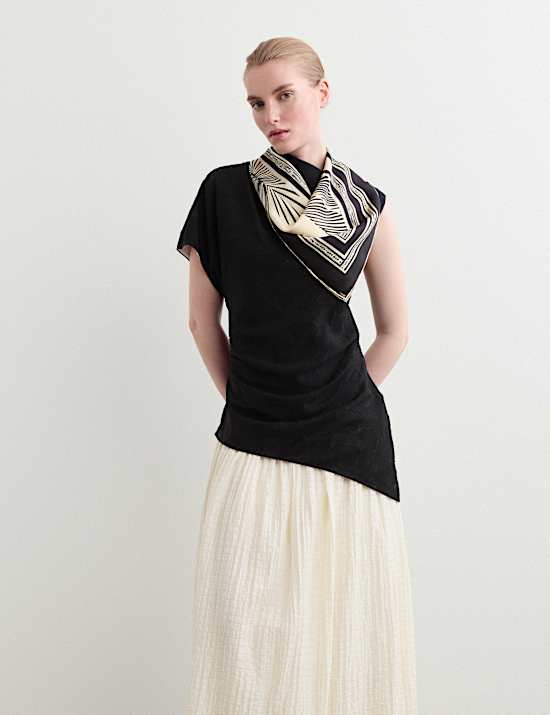 Sukienka maxi colour block z mieszanki lyocellu