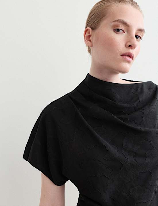 Sukienka maxi colour block z mieszanki lyocellu