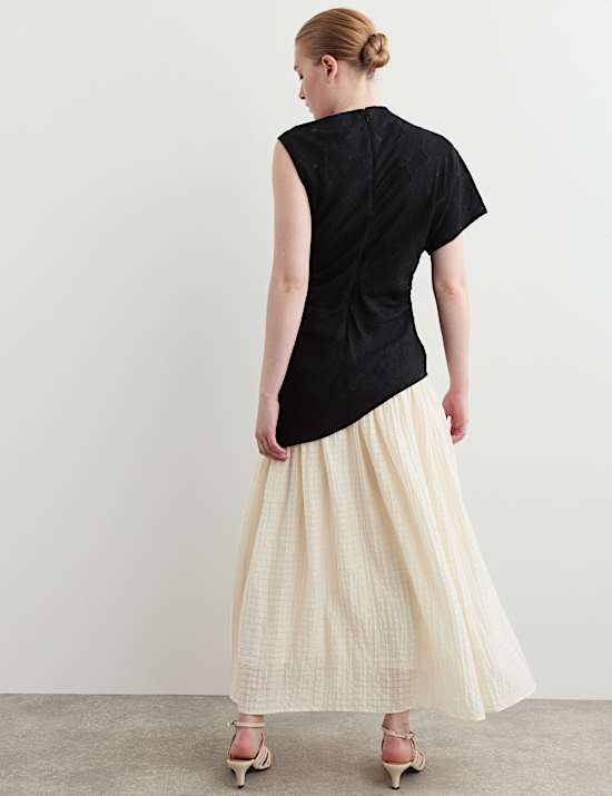 Sukienka maxi colour block z mieszanki lyocellu
