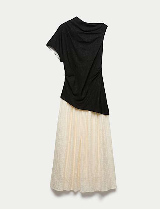 Sukienka maxi colour block z mieszanki lyocellu