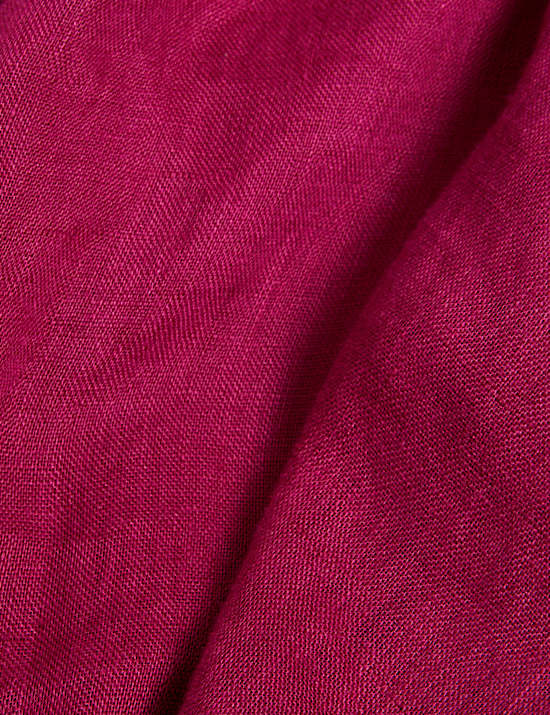 Pure Linen V-Neck Maxi Shift Dress