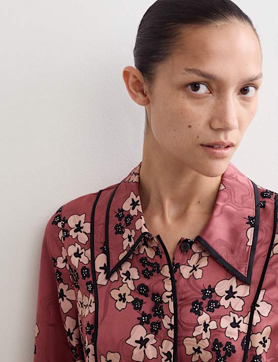 Φλοράλ μίντι φόρεμα-πουκάμισο