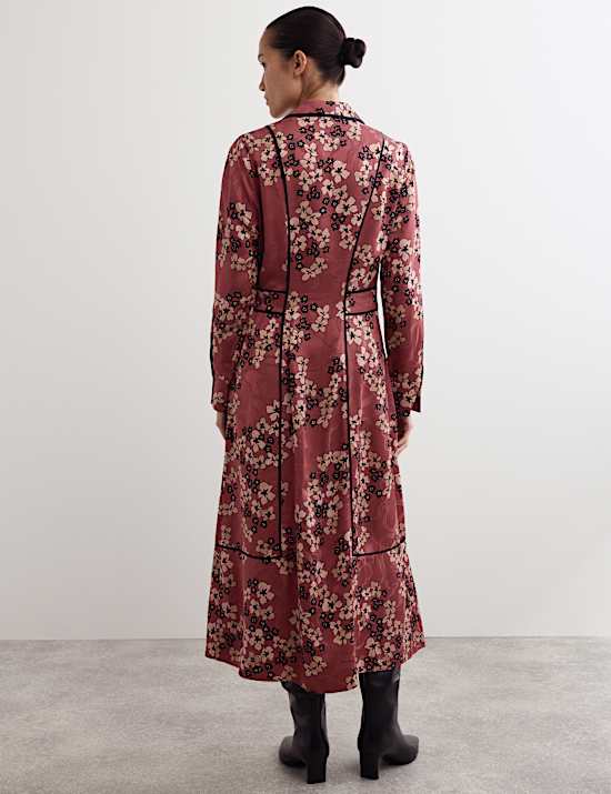 Φλοράλ μίντι φόρεμα-πουκάμισο