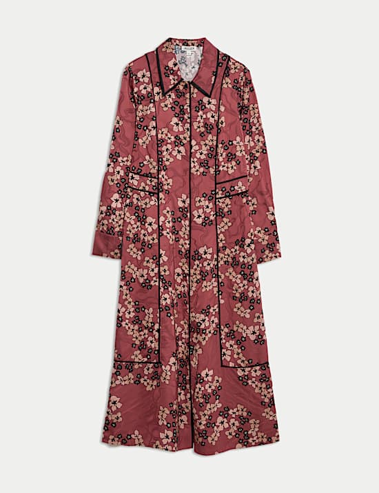 Φλοράλ μίντι φόρεμα-πουκάμισο