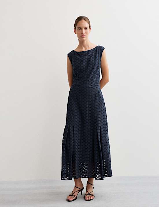 Geometric Lace Midi Dress