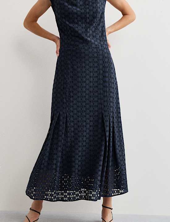 Geometric Lace Midi Dress